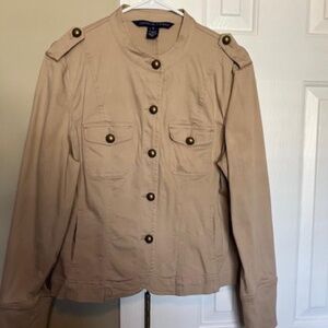 Catherine Stewart Military Style Beige Jacket Size L